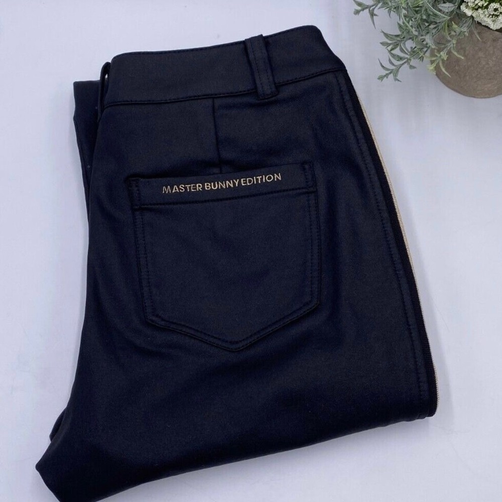 Master Bunny Edition Track Pants Leggings Tuxedo Stripe Spell Out Black Size 0